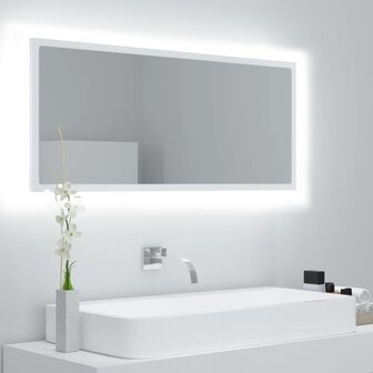 Badkamerspiegel LED 100x8,5x37 cm acryl wit 1