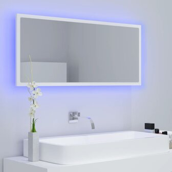 Badkamerspiegel LED 100x8,5x37 cm acryl wit 3