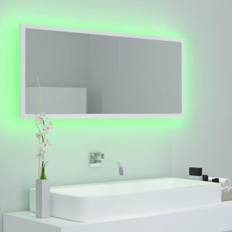 Badkamerspiegel LED 100x8,5x37 cm acryl wit 4