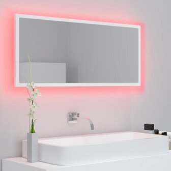 Badkamerspiegel LED 100x8,5x37 cm acryl wit 5