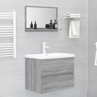 Badkamerspiegel 60x10,5x37 cm bewerkt hout grijs sonoma eiken 5