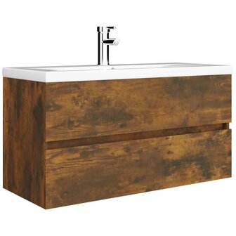 Wastafelkast 90x38,5x45 cm bewerkt hout gerookt eikenkleurig 4