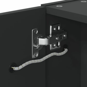 Badkamerkast met spiegel en LED 60x13x52 cm zwart 9