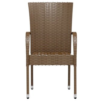 3-delige Tuinset poly rattan bruin 4