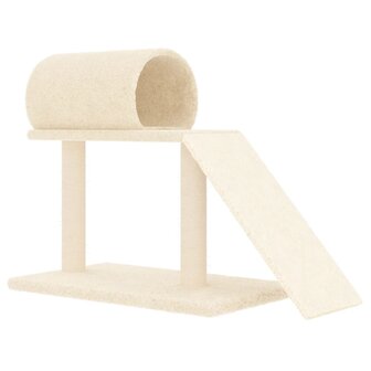 Kattenmeubel met tunnel en ladder 55,5 cm cr&egrave;mekleurig 2