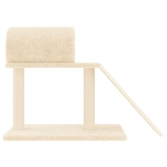 Kattenmeubel met tunnel en ladder 55,5 cm cr&egrave;mekleurig 3