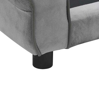 Hondenbank 72x45x30 cm pluche grijs 7