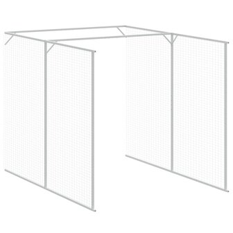 Hondenhok met ren 165x455x181 cm gegalvaniseerd staal antraciet 7