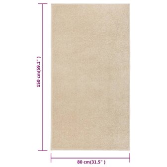 Vloerkleed kortpolig 80x150 cm beige 7