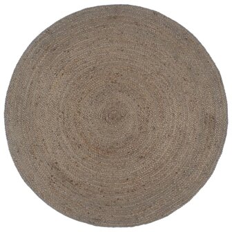 Vloerkleed handgemaakt rond 240 cm jute grijs 1