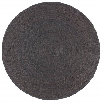 Vloerkleed handgemaakt rond 210 cm jute donkergrijs 1