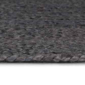 Vloerkleed handgemaakt rond 210 cm jute donkergrijs 3