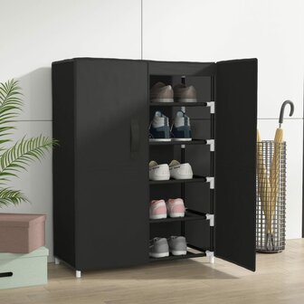 Schoenenkast 60x30x90 cm stof zwart 1