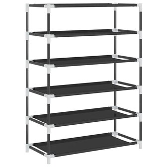 Schoenenkast 60x30x90 cm stof zwart 6