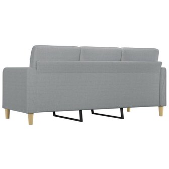 Driezitsbank 180 cm stof lichtgrijs 5