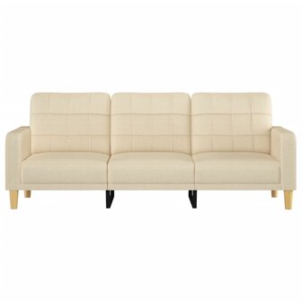 Driezitsbank 180 cm stof cr&egrave;mekleurig 3