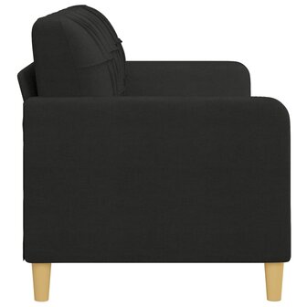Driezitsbank 180 cm stof zwart 4