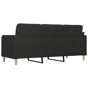 Driezitsbank 180 cm stof zwart 5