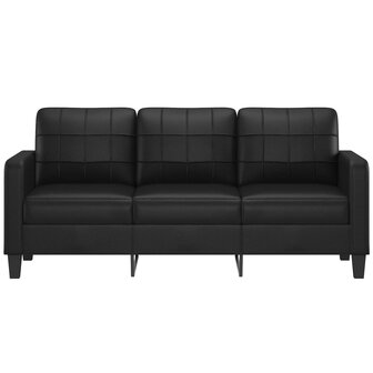 Driezitsbank 180 cm kunstleer zwart 3