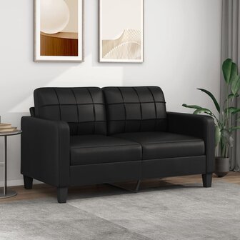 Tweezitsbank 140 cm kunstleer zwart 1