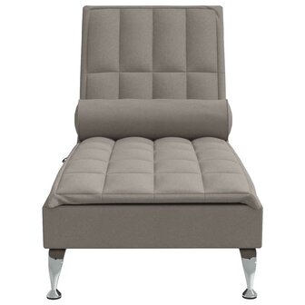 Massage chaise longue met bolster stof taupe 4