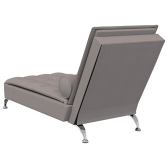 Massage chaise longue met bolster stof taupe 6