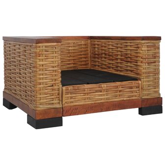2-delig Bankstel met kussens natuurlijk rattan bruin 4