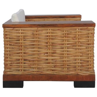 2-delig Bankstel met kussens natuurlijk rattan bruin 5
