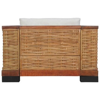 2-delig Bankstel met kussens natuurlijk rattan bruin 6