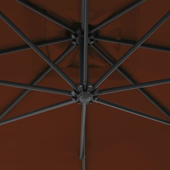 Zweefparasol met stalen paal 250x250 cm terracottakleurig 5