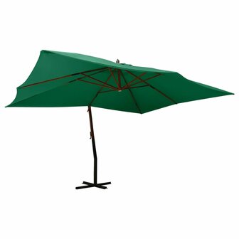 Zweefparasol met houten paal 400x300 cm groen 1