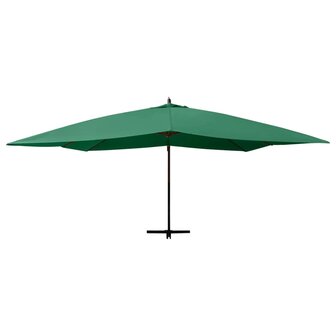 Zweefparasol met houten paal 400x300 cm groen 3