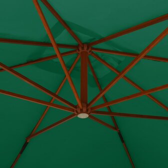 Zweefparasol met houten paal 400x300 cm groen 5
