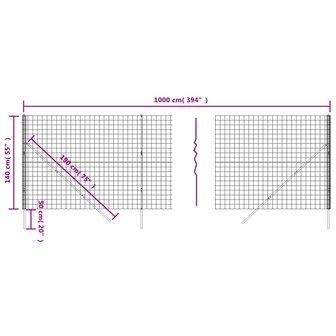 Draadgaashek 1,4x10 m gegalvaniseerd staal antracietkleurig 5
