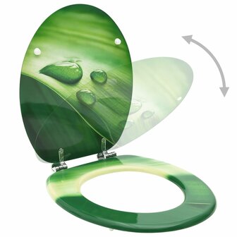 Toiletbrillen met deksel 2 st waterdruppel MDF groen 2