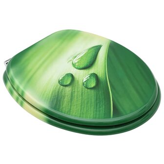 Toiletbrillen met deksel 2 st waterdruppel MDF groen 3