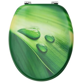 Toiletbrillen met deksel 2 st waterdruppel MDF groen 5