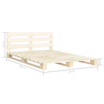 Bedframe pallet massief grenenhout 160x200 cm 7