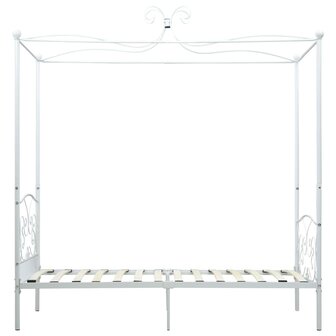 Hemelbedframe metaal wit 90x200 cm 4
