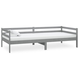 Slaapbank massief grenenhout grijs 90x200 cm 2