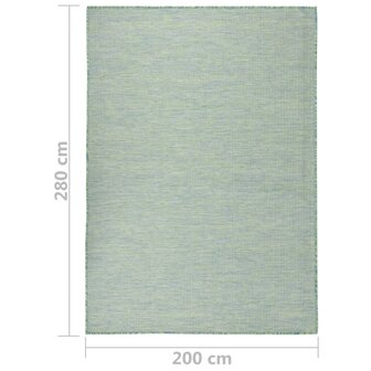 Buitenkleed platgeweven 200x280 cm turquoise 6