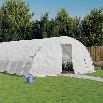 Tuinkas met stalen frame 40 m&sup2; 8x5x2,3 m wit 1