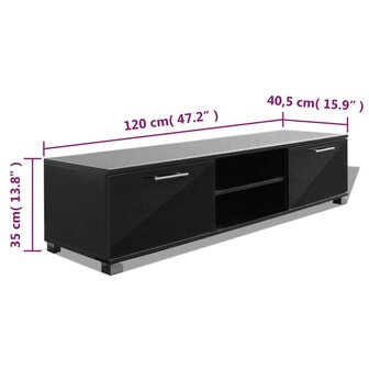 Tv-meubel 120x40,5x35 cm hoogglans zwart 5