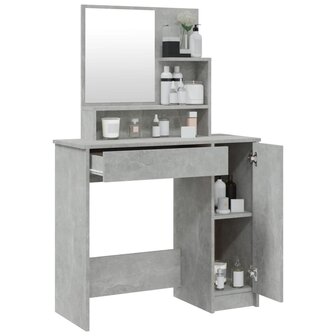 Kaptafel met spiegel 86,5x35x136 cm betongrijs 5
