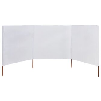 Windscherm 3-panelen 400x80 cm stof zandwit 3