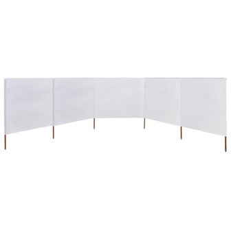 Windscherm 5-panelen 600x80 cm stof zandwit 3