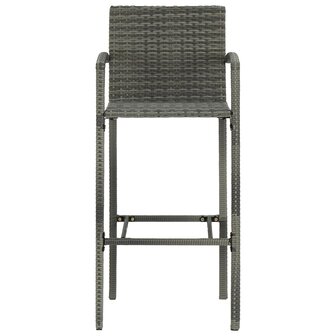 5-delige Tuinbarset poly rattan grijs 8