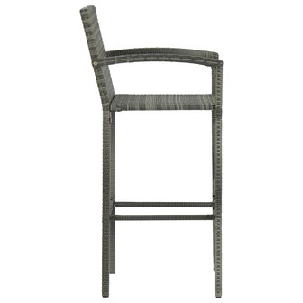 5-delige Tuinbarset poly rattan grijs 9