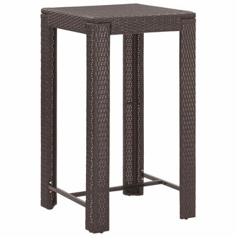 3-delige Tuinbarset met kussens poly rattan bruin 7