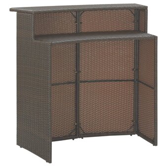 3-delige Tuinbarset met kussens poly rattan bruin 6